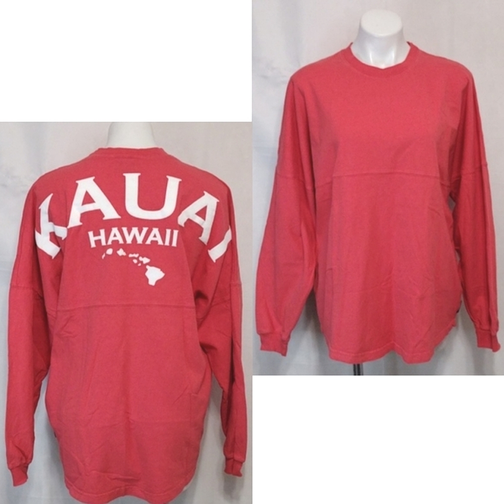 Spirit Jersey Ribbed Crew Neck Oversized Pullover Sweatshirt Streetwear Medium